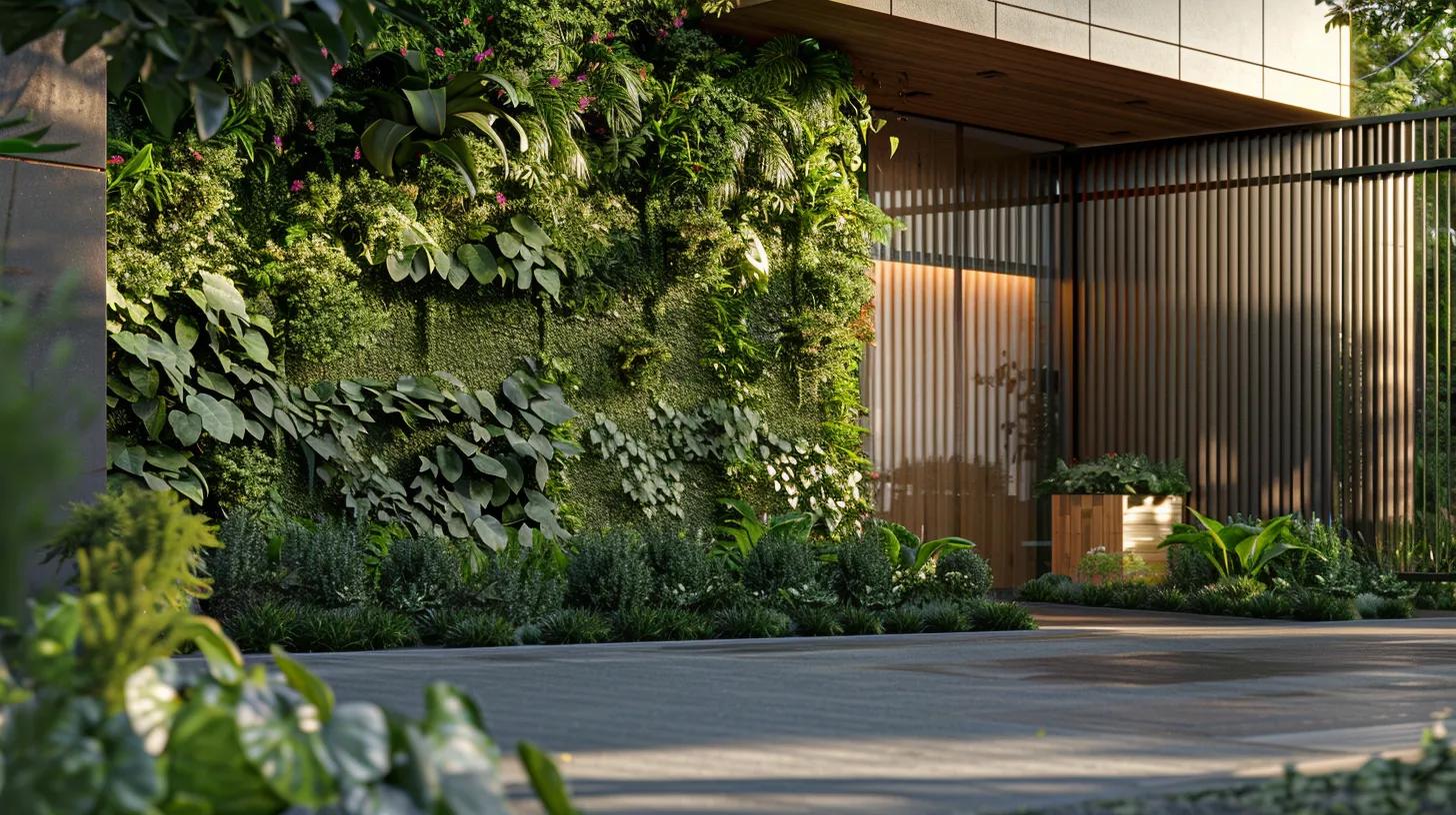 a sleek modern residential exterior features an elegantly designed evergreen fence made from eco-friendly materials, showcasing innovative installation techniques in a refined urban setting. a sleek modern residential exterior features an elegantly designed evergreen fence made from eco-friendly materials, showcasing innovative installation techniques in a refined urban setting.